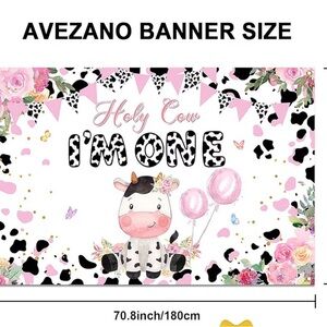 Holy Cow I'm One Birthday Banner